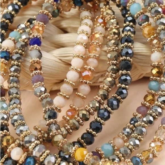 Boho Festival l Mini  Crystal Beaded 7 Piece Bracelet Set - Picture 5 of 6